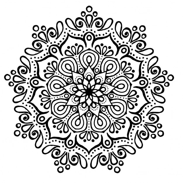 Cute mandala, without color | Free Vector
