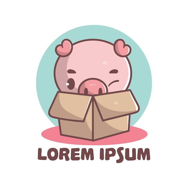 Download Free Cute Mascot Logo Cardboard Pig Cartoon Premium Vector Use our free logo maker to create a logo and build your brand. Put your logo on business cards, promotional products, or your website for brand visibility.
