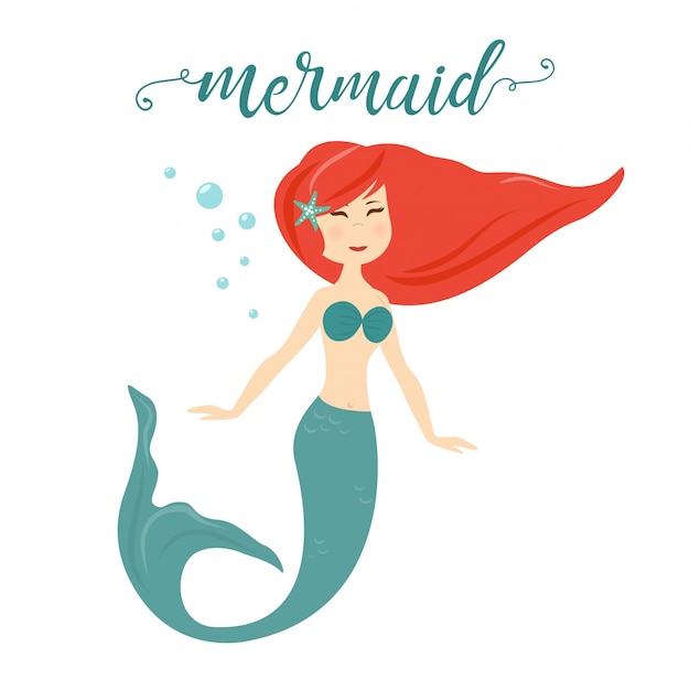 Premium Vector | Cute mermaid cartoon character