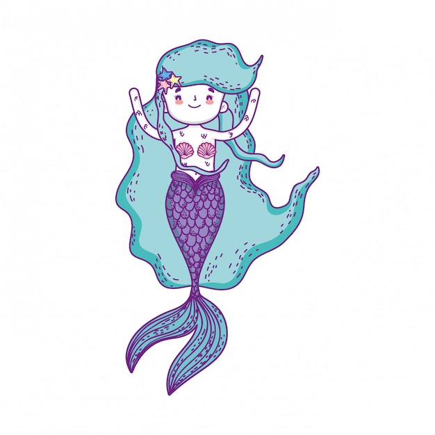 Premium Vector | Cute mermaid fairy tales