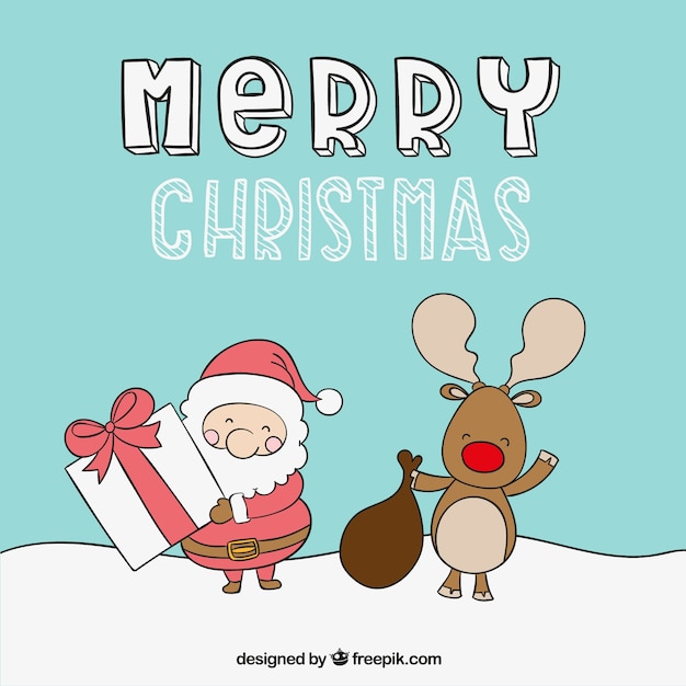 Free Vector Cute Merry Christmas Illustration