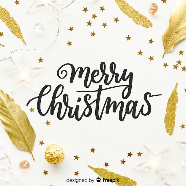 Cute merry christmas lettering Vector | Free Download