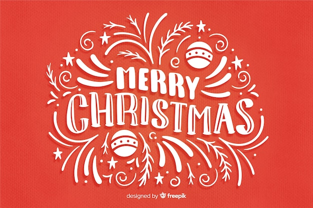 Download Cute merry christmas lettering Vector | Free Download