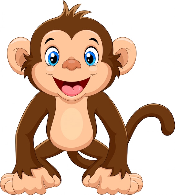 Cute monkey cartoon | Premium Vector