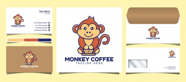 Download Free Cute Monkey Drink Coffee Logo Design Template Design Logos Icons Use our free logo maker to create a logo and build your brand. Put your logo on business cards, promotional products, or your website for brand visibility.