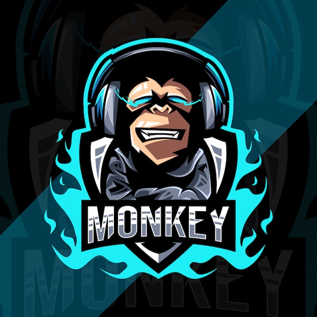 Download Free Cute Monkey Gamers Mascot Logo Esport Template Premium Vector Use our free logo maker to create a logo and build your brand. Put your logo on business cards, promotional products, or your website for brand visibility.