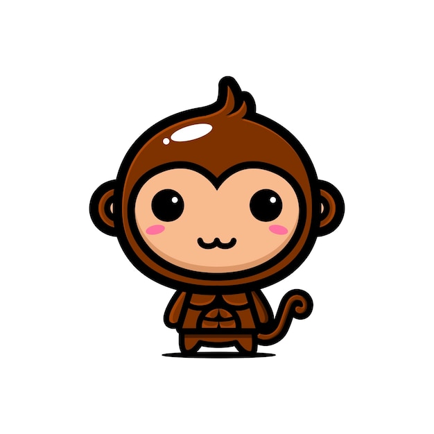 Premium Vector Cute Monkey Strong And Muscular