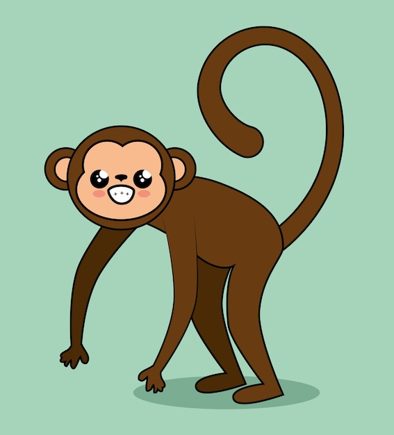 Premium Vector | Cute monkey style kawaii