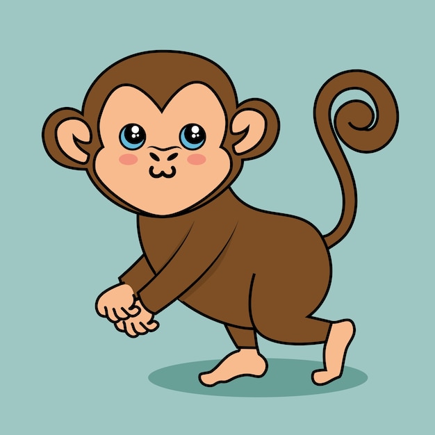 Premium Vector | Cute monkey style kawaii