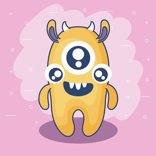 Download Cute monster card icon Vector | Premium Download