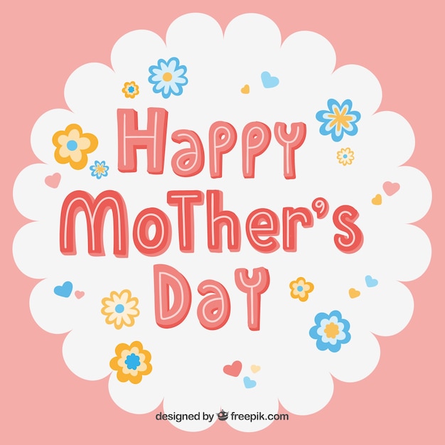 Cute Mothers Day Card Vector Free Download