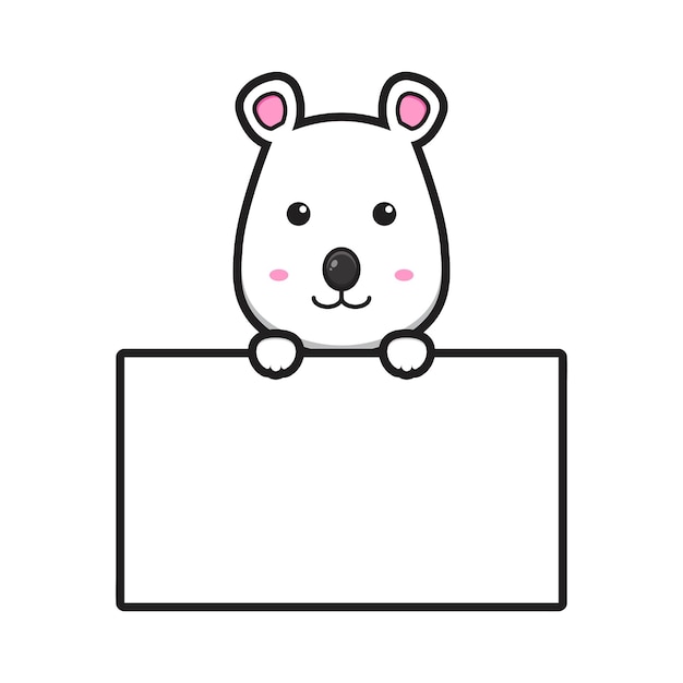 Premium Vector Cute Mouse With Blank Board Cartoon Vector Icon Illustration Design Isolated Flat Cartoon Style