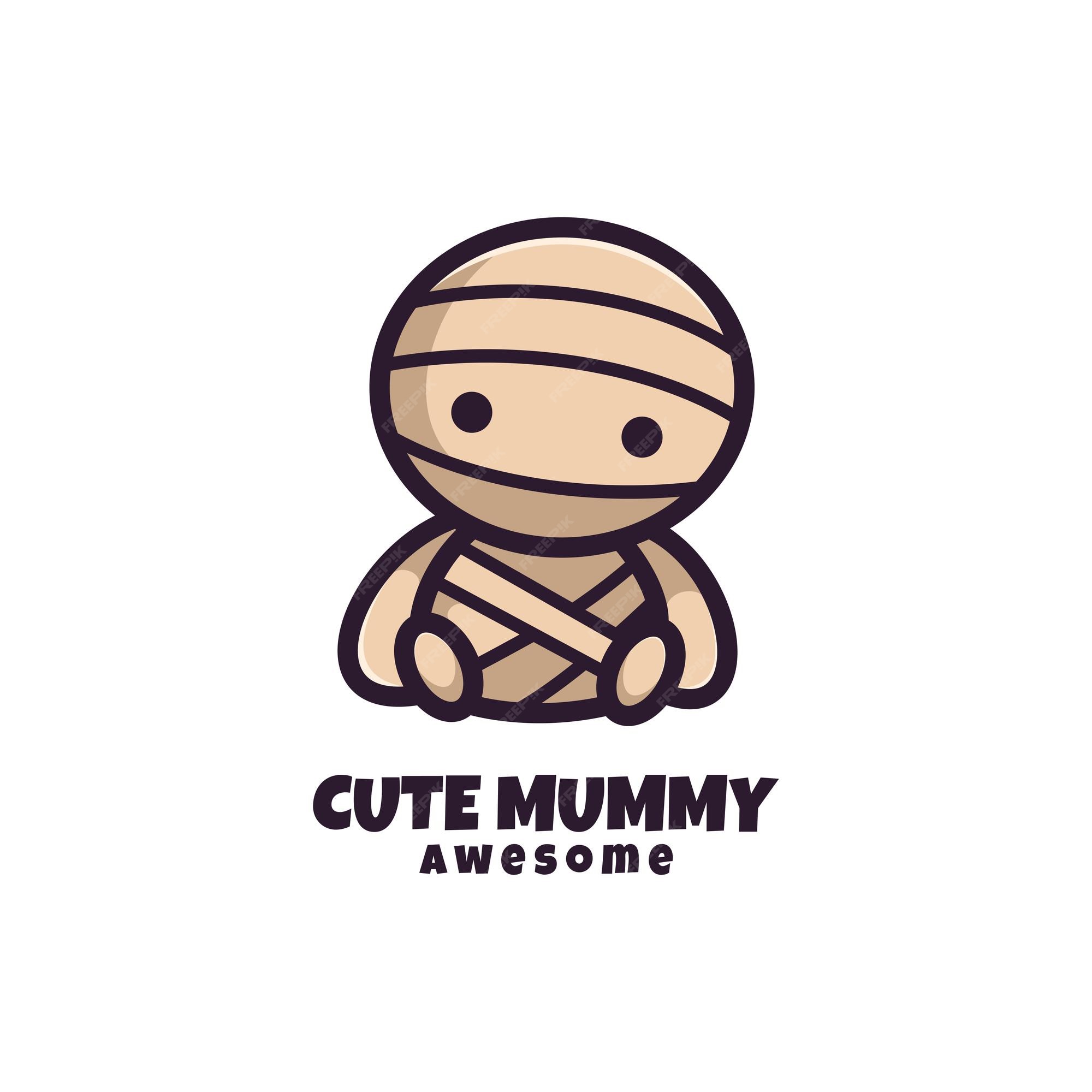 Premium Vector | Cute mummy logo