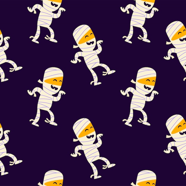 Premium Vector Cute mummy seamless pattern