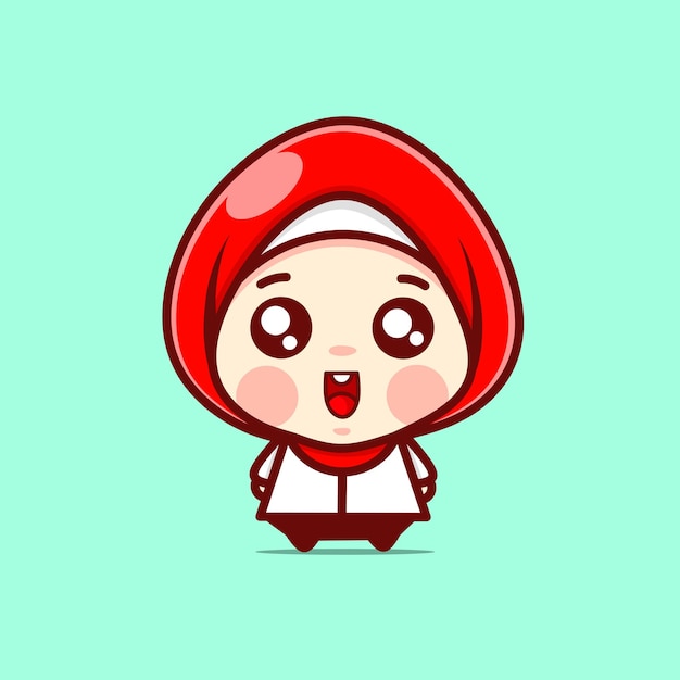 Premium Vector | Cute muslims character kawaii designs