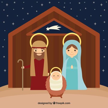 Free Vector | Cute nativity scene