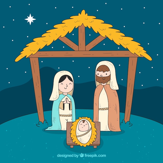 Cute nativity scene