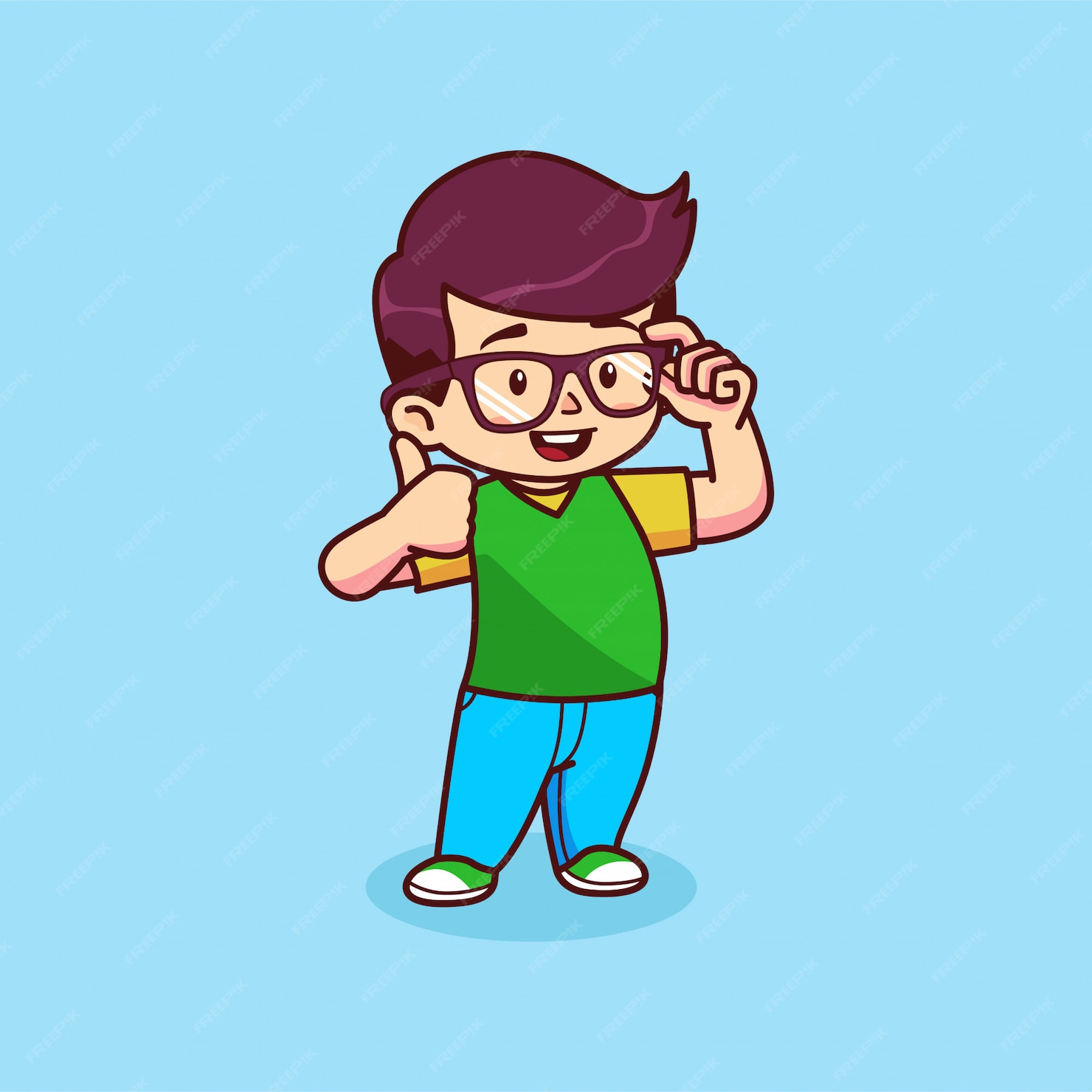 Premium Vector | Cute nerd boy illustration