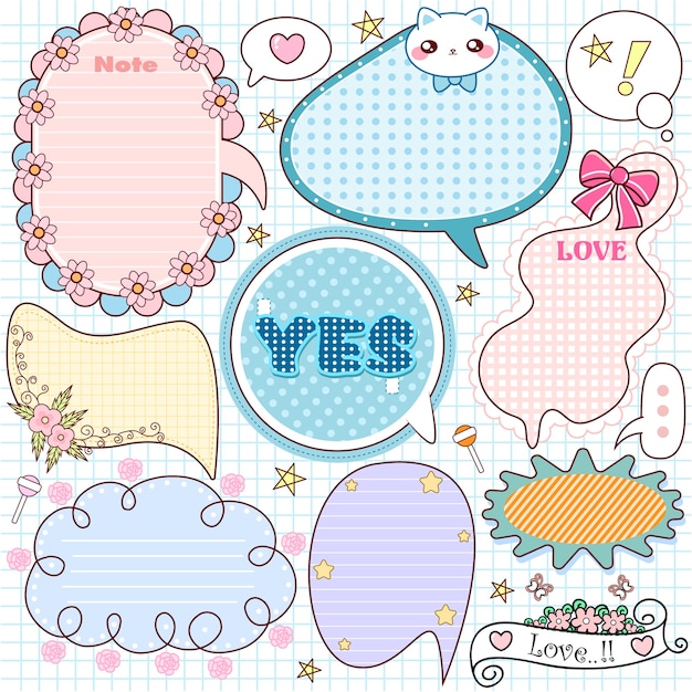 Premium Vector Cute Note Paper Set