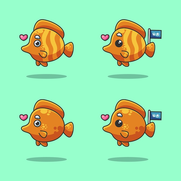 Download Premium Vector | Cute orange nemo fish cartoon in the sea celebrating world ocean day