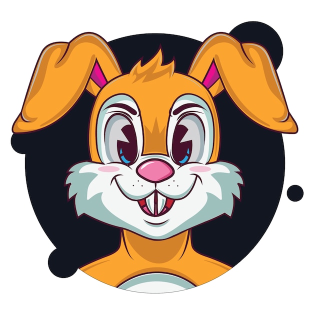 Premium Vector | Cute orange rabbit avatar