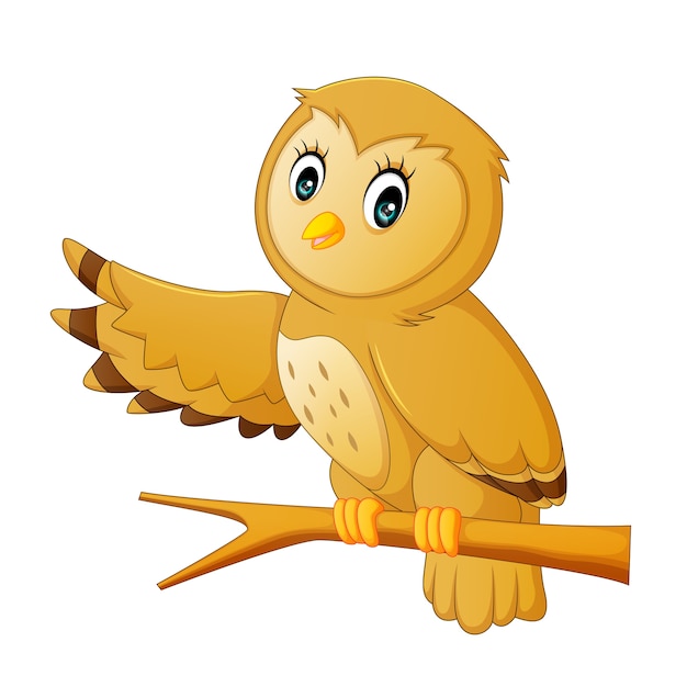 Premium Vector | Cute owl cartoon waving