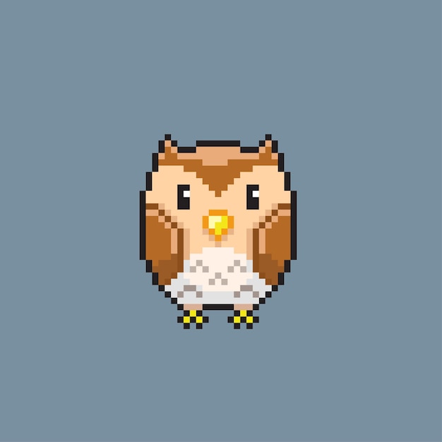 Premium Vector | Cute owl in pixel art style