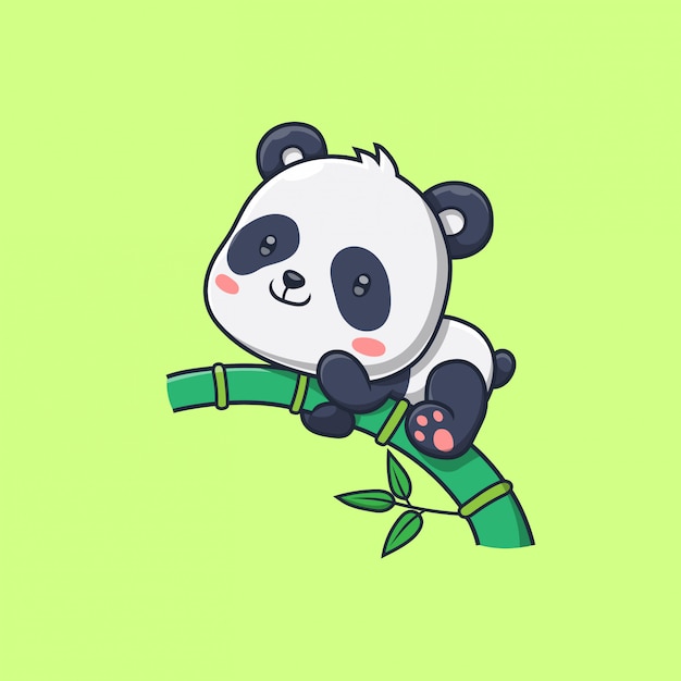 Premium Vector | Cute panda in bamboo tree illustration