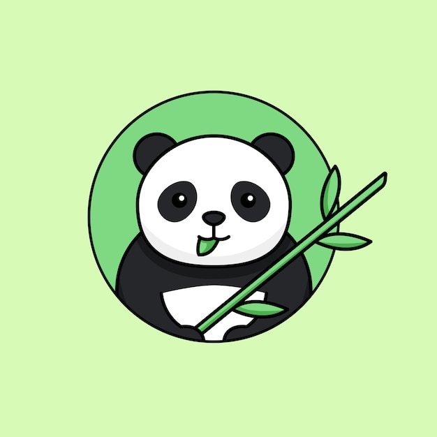 Download Free Cute Panda Eat Leaf And Holding Bamboo Stem Simple Outline Vector Use our free logo maker to create a logo and build your brand. Put your logo on business cards, promotional products, or your website for brand visibility.