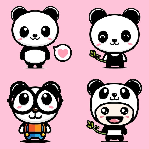 Premium Vector | Cute panda mascot vector design