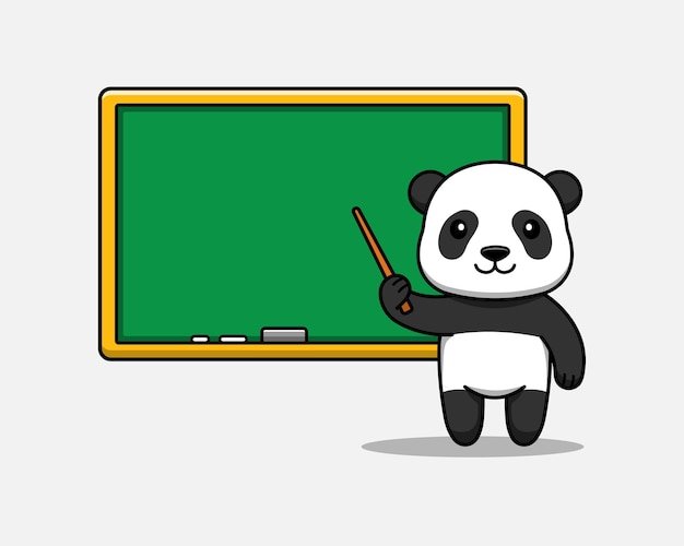 Cute Panda Teacher Cartoon Illustration Stock Vector Illustration Of ...
