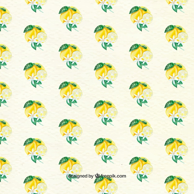 Cute pattern of lemons and decorative\
flowers