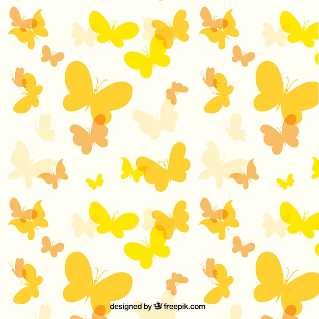Cute pattern of yellow butterflies