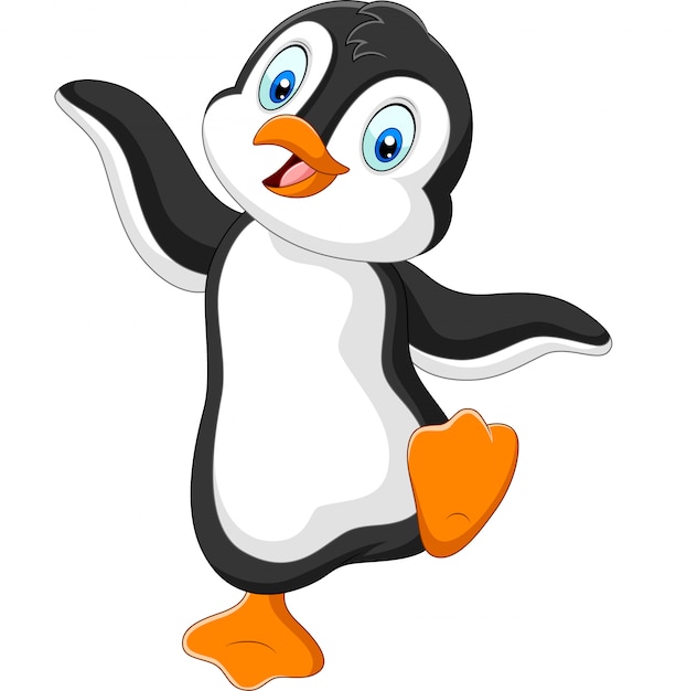 Cute penguin cartoon dancing | Premium Vector