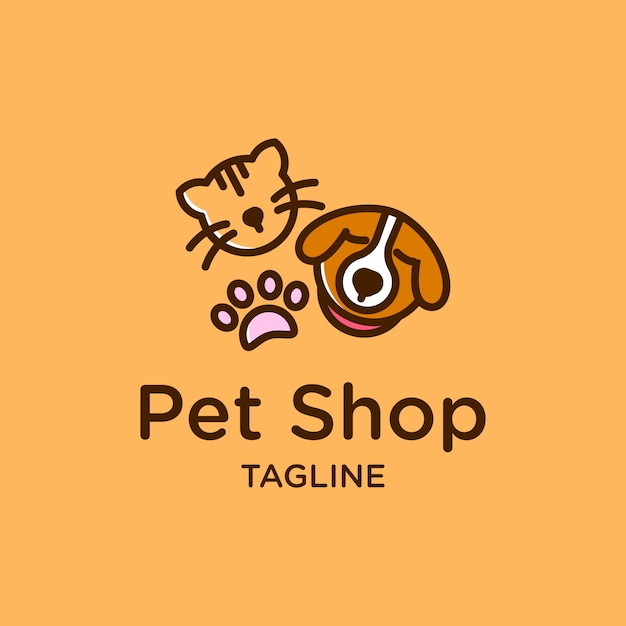 Download Free Cute Pet Shop Logo Design With Cat Dog And Paw Premium Vector Use our free logo maker to create a logo and build your brand. Put your logo on business cards, promotional products, or your website for brand visibility.