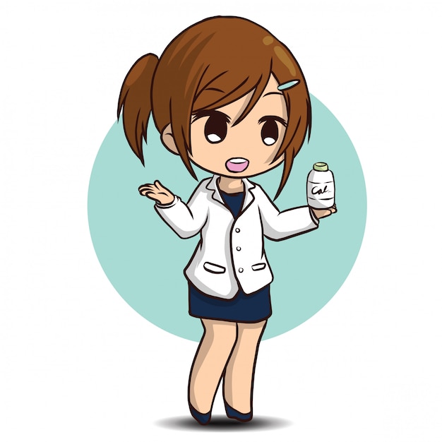 Cute pharmacist cartoon Vector | Premium Download