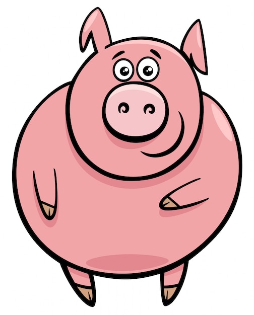 かわいい豚キャラクター漫画 プレミアムベクター
