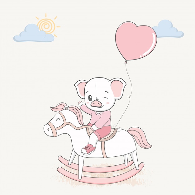 pig rocking horse