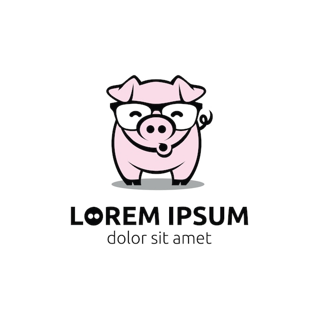 Download Free Cute Pig Glasses Logo Template Premium Vector Use our free logo maker to create a logo and build your brand. Put your logo on business cards, promotional products, or your website for brand visibility.