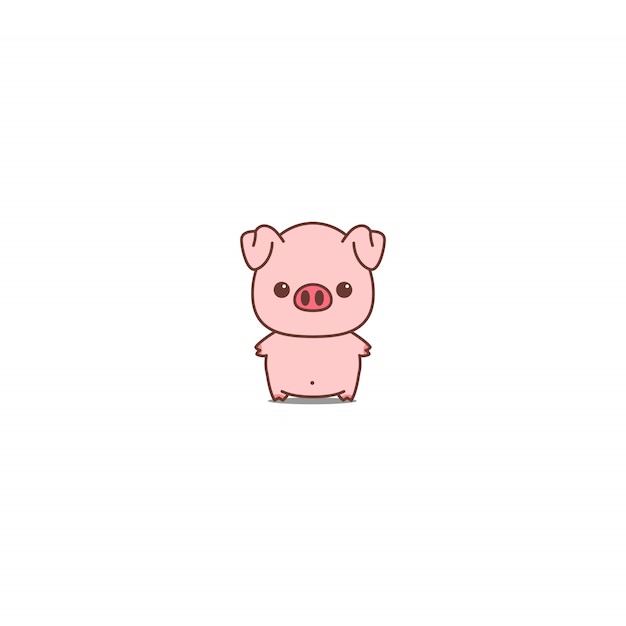かわいい豚のアイコンベクトル図 プレミアムベクター