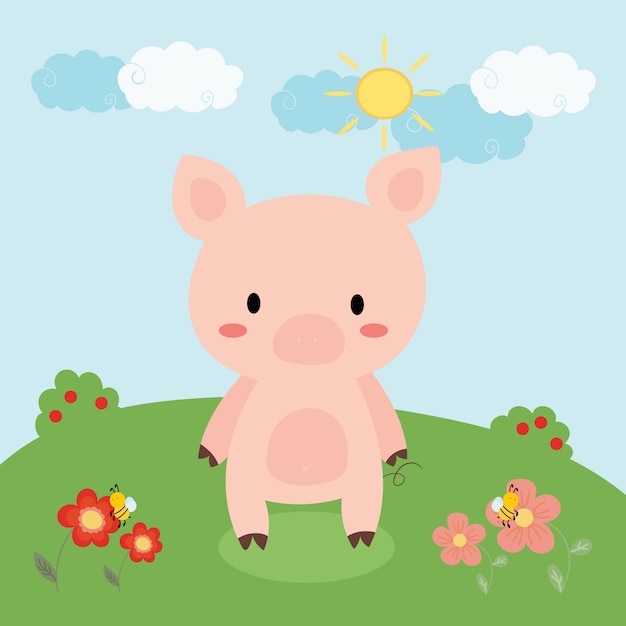 Premium Vector | Cute pig vector