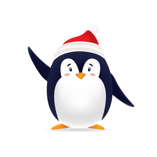 Premium Vector Cute Pinguin With Red Cap