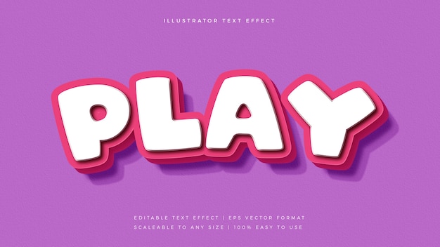 Premium Vector | Cute pink playful text style font effect