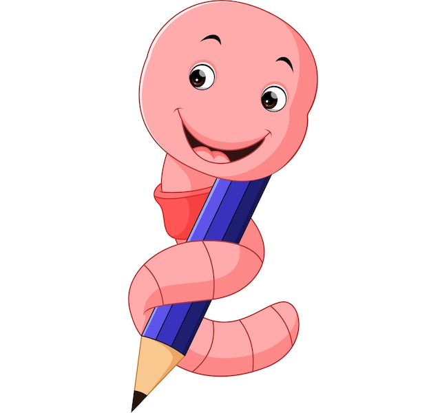 Download Cute pink worm cartoon | Premium Vector