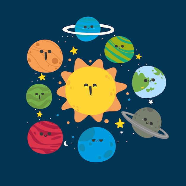 Premium Vector | Cute planet illustration