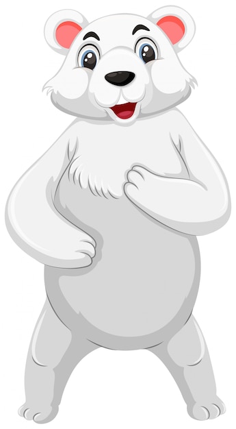 Premium Vector | Cute polar bear standing