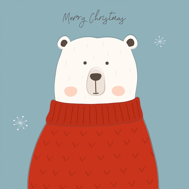 Download Cute polar bear. | Premium Vector