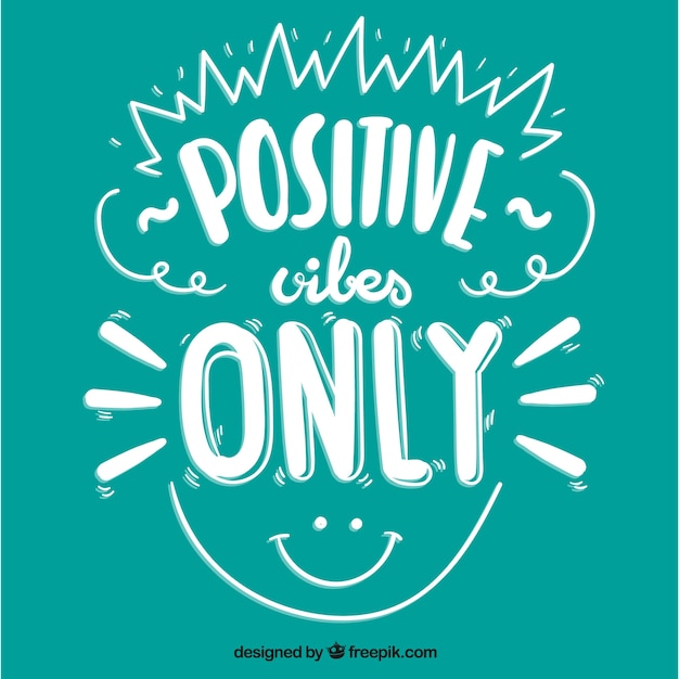 Download Cute positive quote with a smiley face Vector | Free Download