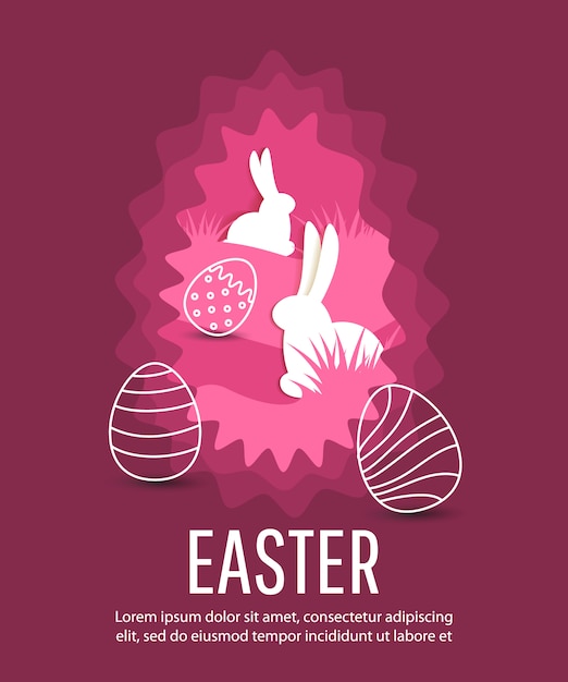 Cute poster for easter egg Vector | Premium Download