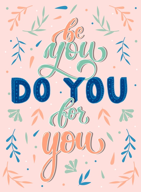 Premium Vector | Cute poster with motivational lettering quote